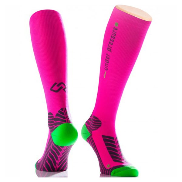 UNDER PRESSURE Runattack | Sport Kompressionssocken (1 Paar) 43-46 (Wade: 32-44cm) / Pink 2 St