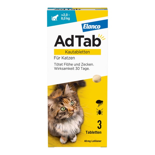 AdTab 48 mg Kautabletten Katzen >2-8 kg 3 St