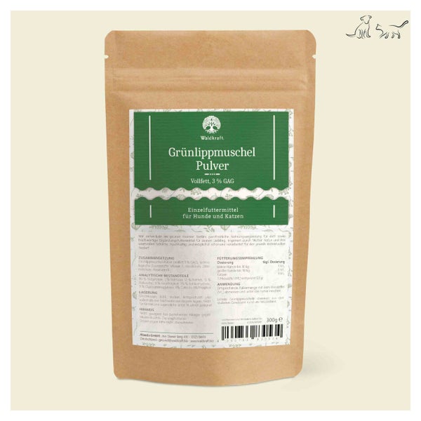 Grünlippmuschelpulver - Vollfett 3% - Nachfüllpack 300g 1 St