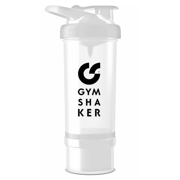 GYMSHAKER Protein Shaker mit Pulverfach Weiß 1 St