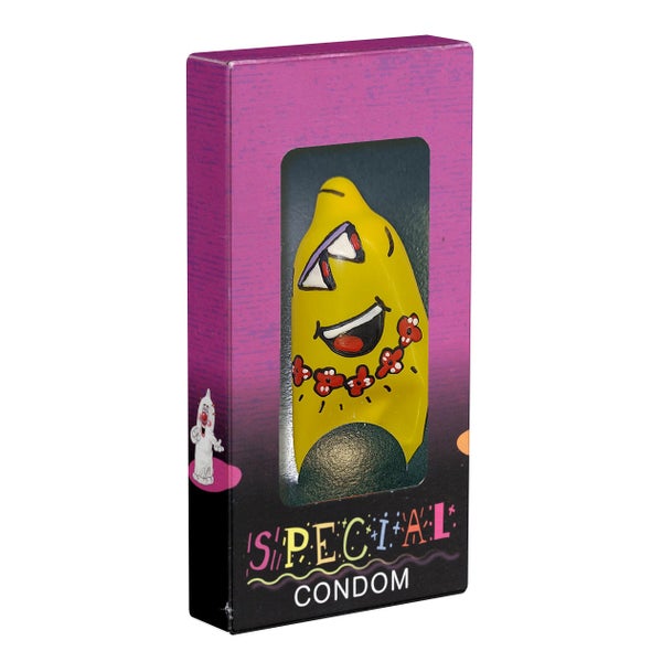 XL-Scherzkondom Friki Tiki 1 Stück handbemalt, Spaßartikel (1 Stück) 1 St