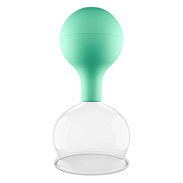 Pulox Schröpfglas aus Echtglas mit Saugball - 62mm in Grün 1 St