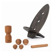 rollholz Balance Board Set groß Eiche schwarzes Brett 1 St