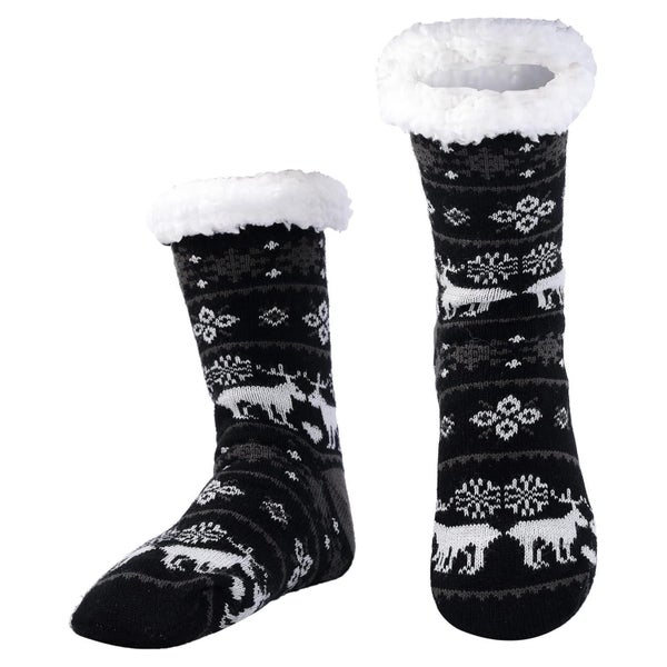 Wintersocken Herren Antirutschsohle Thermo Innenfrottee Blac 1 St