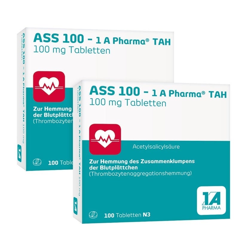ASS 100-1 A Pharma TAH Doppelpack 2X100 St