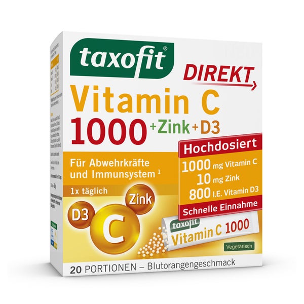 taxofit® Vitamin C 1000+Zink+D3 Direkt 20 St