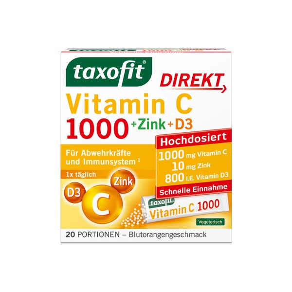 Taxofit Vitamin C 1000+Zink+D3 Direkt Gr 20 St