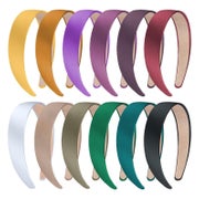 12er Set Satin Haarreifen 3cm Breit für Frauen und Mädchen, 1 St