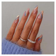 Falsche Nägel Mandelform Acryl PressOn Swirl 24St Mehrfarbig 1 St