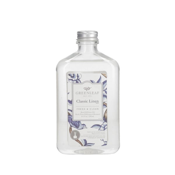 Greenleaf Classic Linen - Reed Diffuser Oil Nachfüller mit Peddigrohr Stäbchen 250 ml