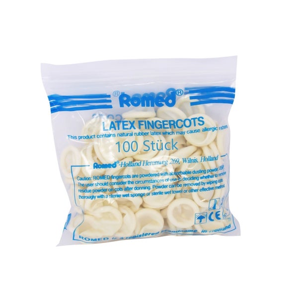 Romed Fingerlinge Latex gepudert - L 100 St