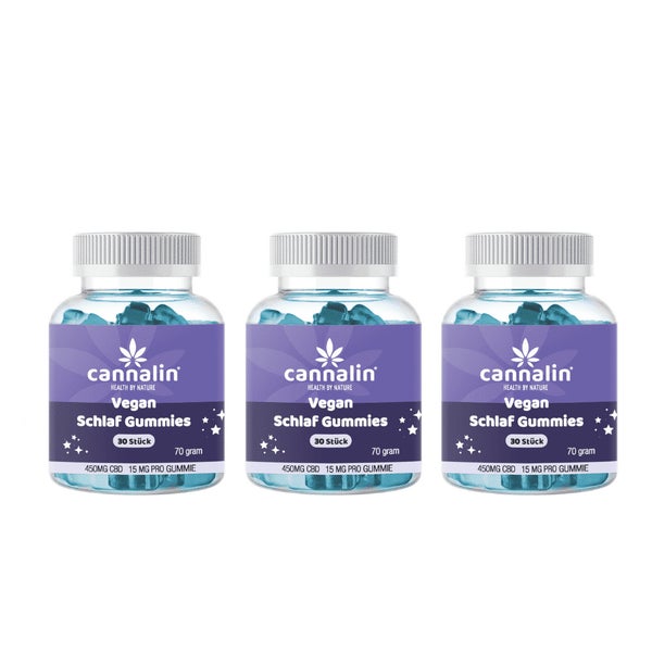 Cannalin - CBD Schlafgummis 15 mg mit Melatonin - 3x30 Stück 90 St