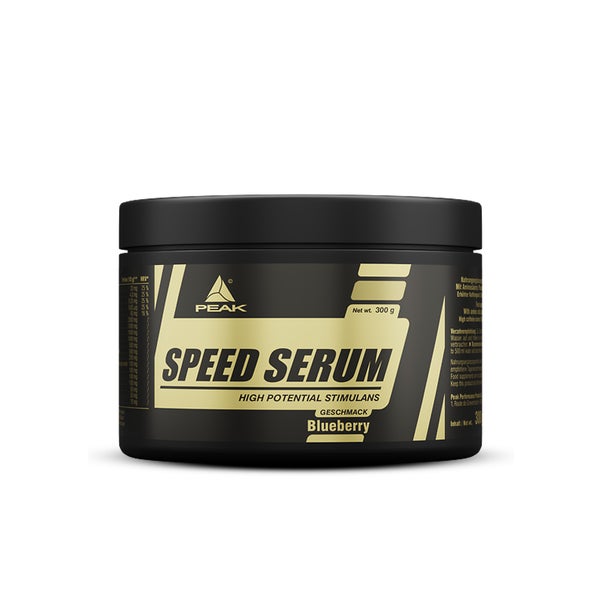 PEAK Speed Serum - 300g - Geschmack Blueberry I 30 Portionen I Pulver I Energydrink I Pre-Workout I Diät I mit BCAAs I L-Carnitin I Panax Ginseng I Grüntee EGCG I Guarana Extrakt 300 g
