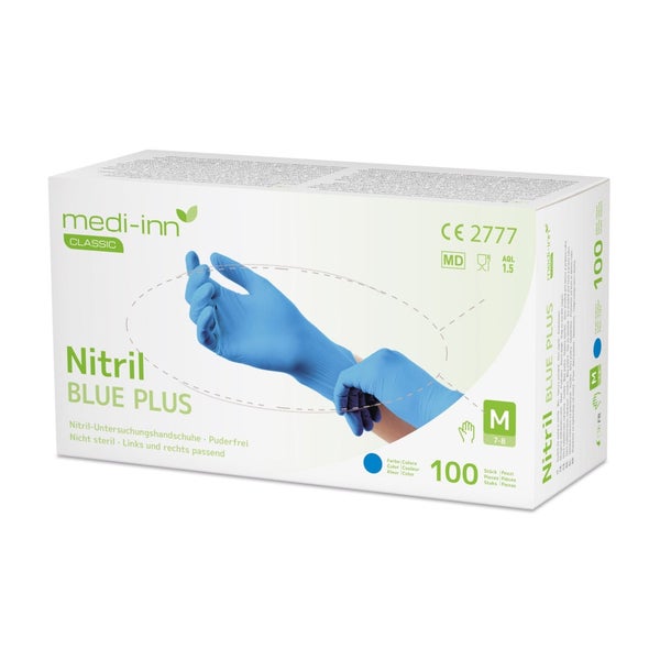 Medi-Inn Nitril blue plus Einmalhandschuhe, blau, puderfrei, Gr. XL 1000 St