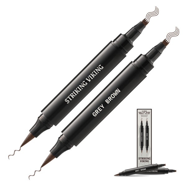 Striking Viking Bartstift Doppelspitze Graubraun 2er 5 ml