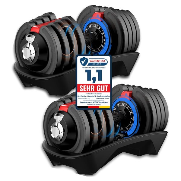 DH FitLife 2er-Set 12-in-1 Verstellbare Hantel 1,5-18kg