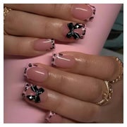 Künstliche Nägel 24 Stück Leopardenmuster French rosa mit Sc 1 St