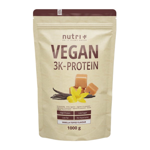nutri+ Veganes Protein Pulver 3k - Vanilla Toffee 1000 g