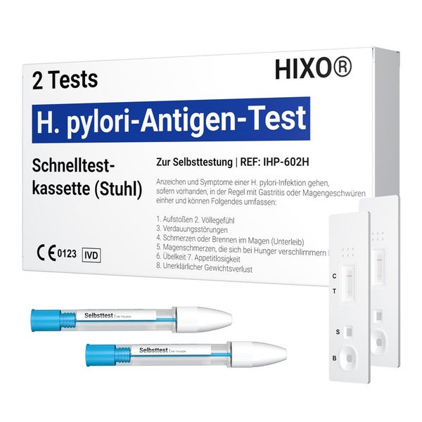 HIXO H. Pylori (Helicobacter Pylori) Schnelltest Stuhl 2 St
