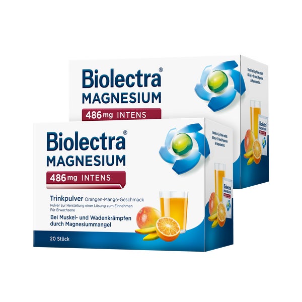 Biolectra Magnesium 486 mg Doppelpack 2X20 St