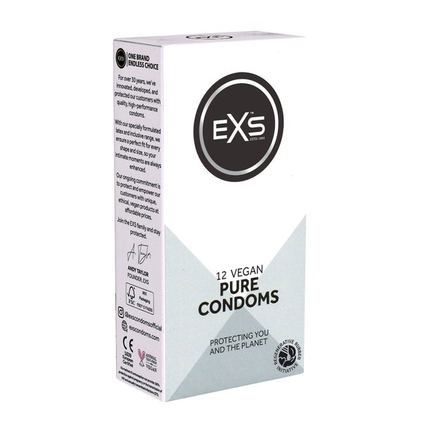 «Pure» – 12 dünne, vegane Latexkondome mit Comfort-Form (12 Kondome) 12 St