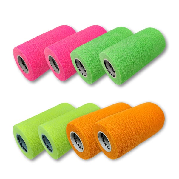 LisaCare Bandagen - 10cm x 4,5m - 8er Neon-Mix 8 St