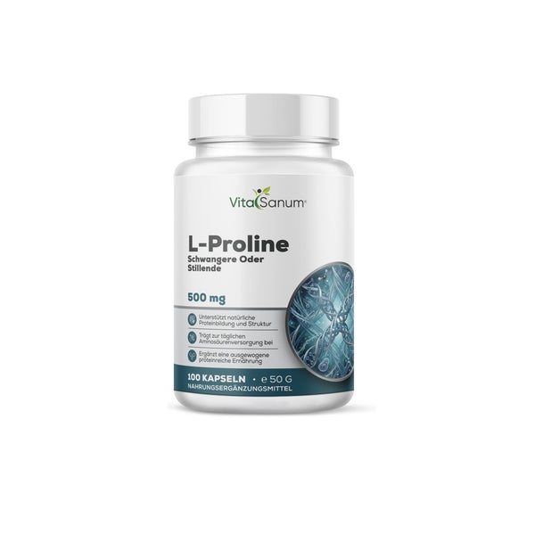 VitaSanum® – L-Prolin – 1000 mg Tagesportion – 100 vegane Kapseln 100 St