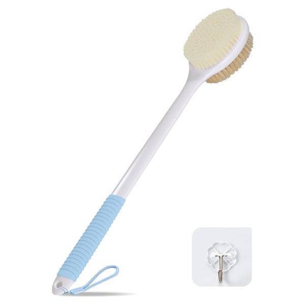 VANZAVANZU Rückenbürste 42 cm mit langem Griff blau