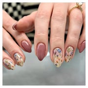 Nägel zum Aufkleben 30 Stück kurz Mandel Blumen Rosa Gel Ful 1 St