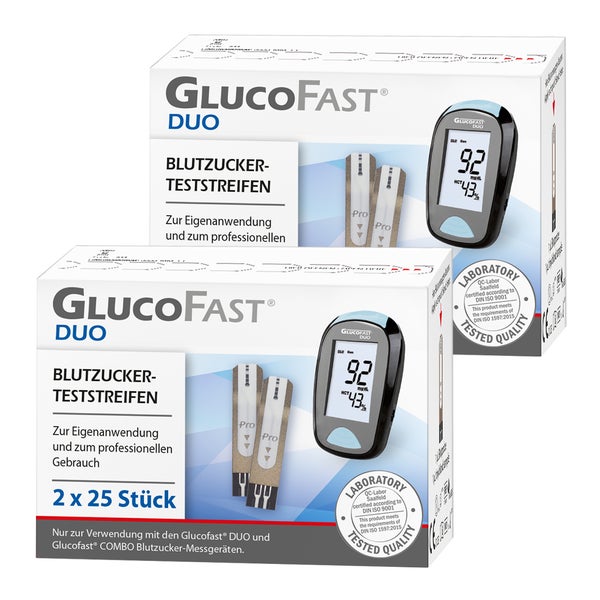 GlucoFast DUO Blutzuckerteststreifen 100 Stück 100 St