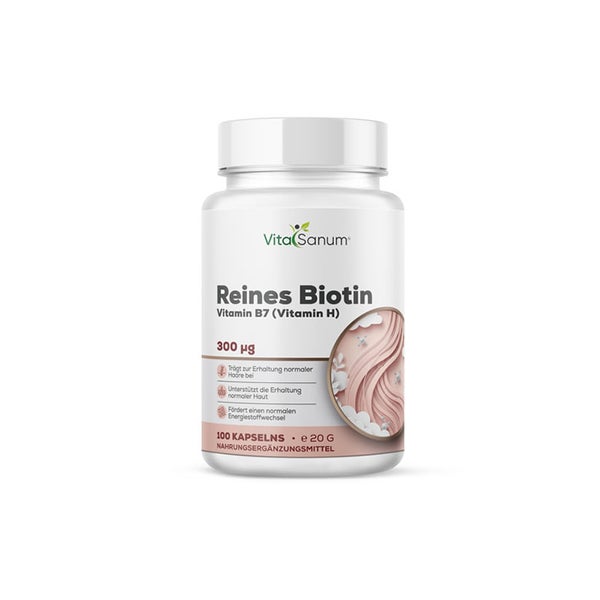 VitaSanum®- Reines Biotin (Vitamin B7) (Vitamin H) 300 mg 100 Kapseln 100 St