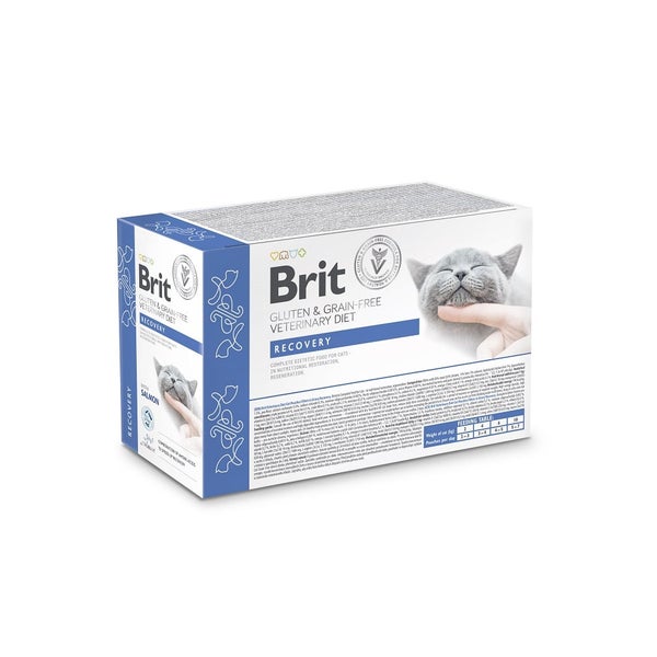 BRIT Veterinary Diet Grain Free Recovery Cat Fillets in Gravy Salmon 12x85g für Katzen in der Rekonvaleszenz 1,02 kg