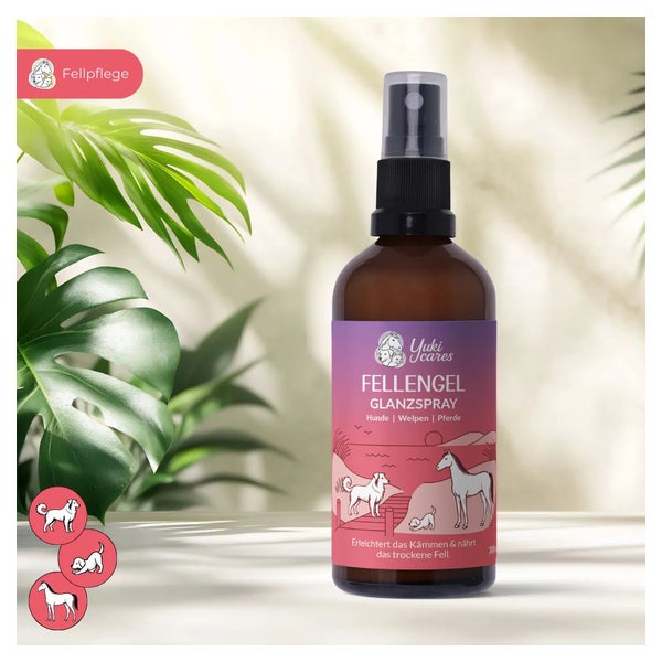 Yuki cares Fellengel Glanzspray für Hunde & Pferde 100 ml