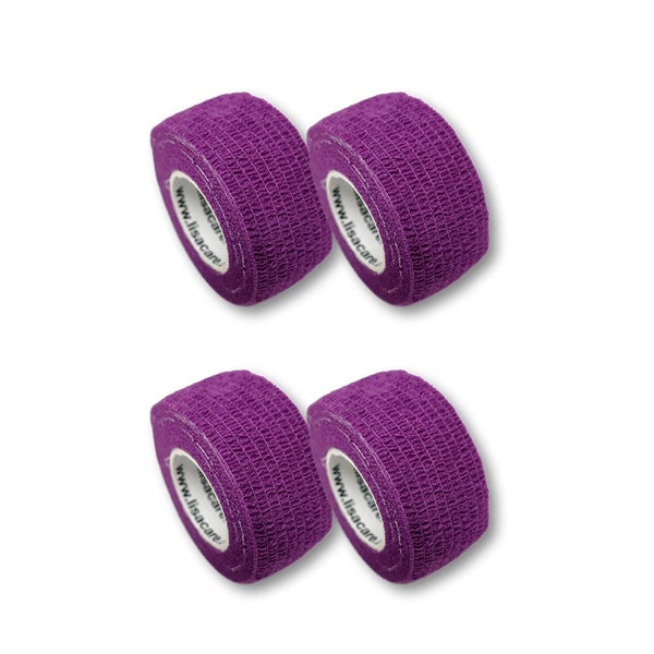 LisaCare Fingerpflaster 2,5cm x 4,5m - 4er Set Lila 4 St