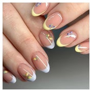 Fingernägel PressOn Acryl FrenchTip Ballerina Kurz Mango Bla 1 St