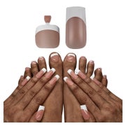 Nagelspitzen French Tip Square Primer Brown Pink hand and fo 1 St