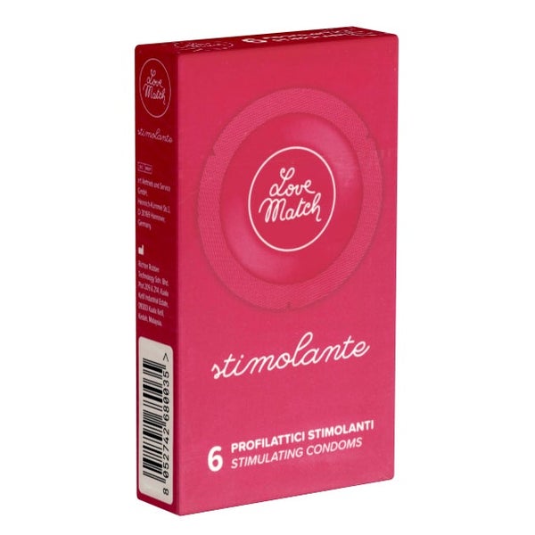 «Stimolante» Kondome – Stimulierend, Rippen, Noppen, 54 mm (6 Kondome) 6 St