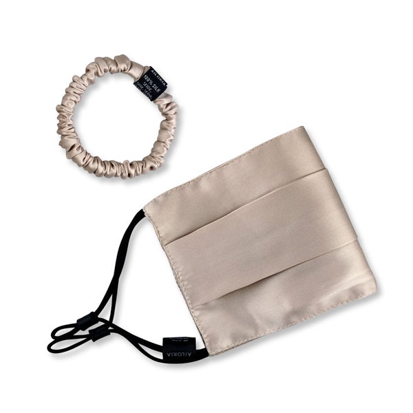 ALLURE & DOUX Gesichtsmaske und Scrunchie S aus Seide