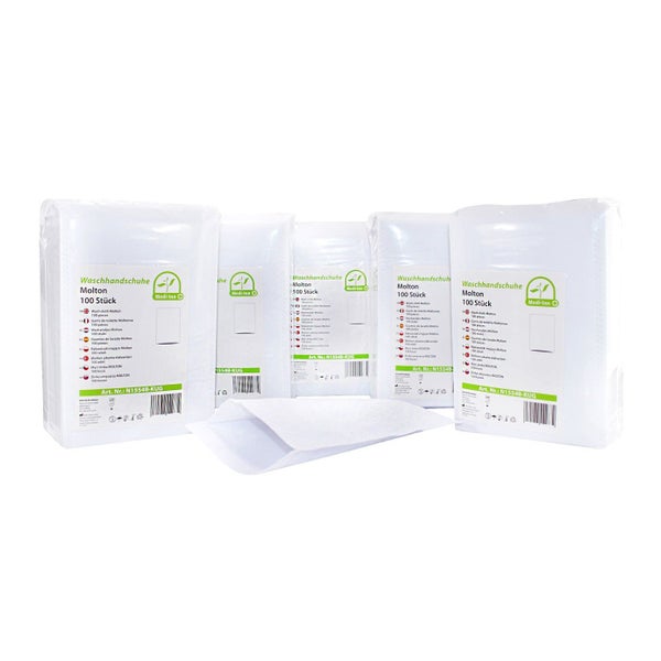 Medi-Inn Einmal-Waschhandschuhe Molton, 15 x 22 cm, 100er Pack 5x100 St