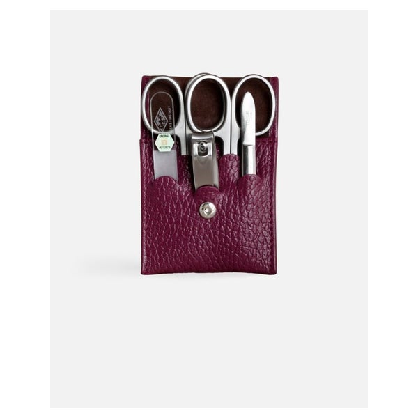G&F Timor® 5-tlg Manikürset Leder weinrot Glasfeile 33111 1 St