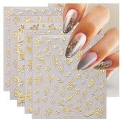 Nagelsticker goldene Blumen 8 Blatt selbstklebend 1 St