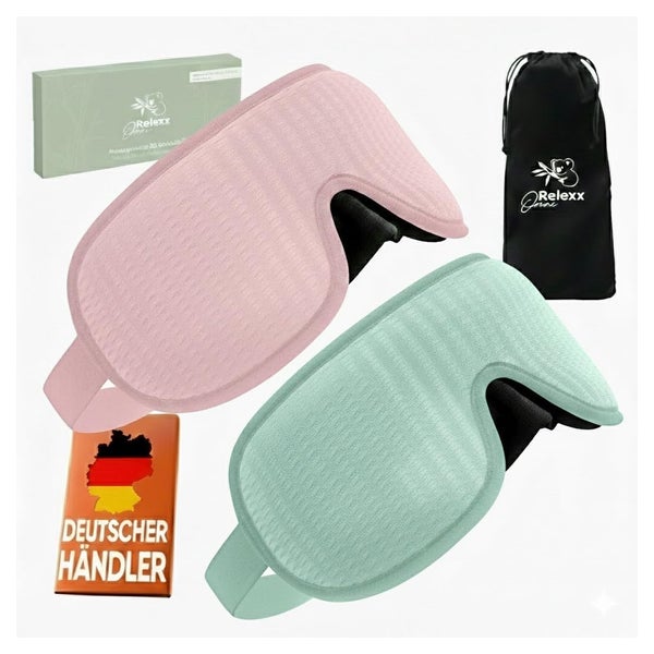 OMNIRELEXX® 2er Set - Schlafmaske inl. Reisebeutel (R/T) 2 St