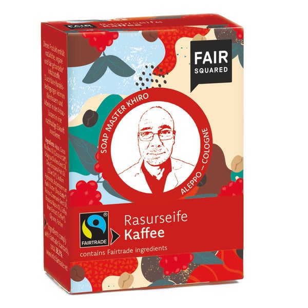 FAIR SQUARED Fairtrade Jubiläum Rasurseife Kaffee 80 g