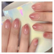 Künstliche Nägel 24 Stück Pink Mandel Aufklebbar 11pink&amp; 1 St