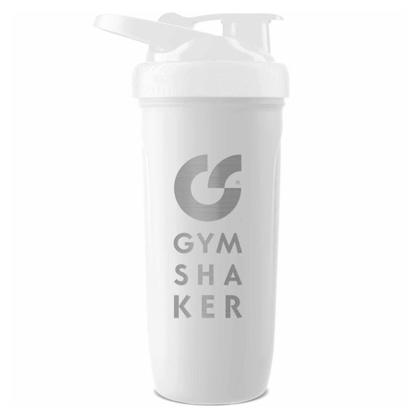 GYMSHAKER Protein Shaker Edelstahl Trinkflasche Weiß 1 St