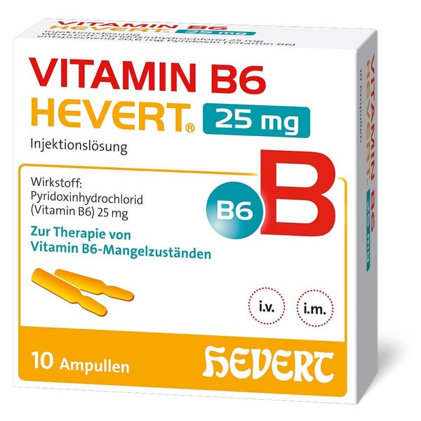 Vitamin B6 Hevert 25 Mg Injektionslösung Amp. 10X2 ml