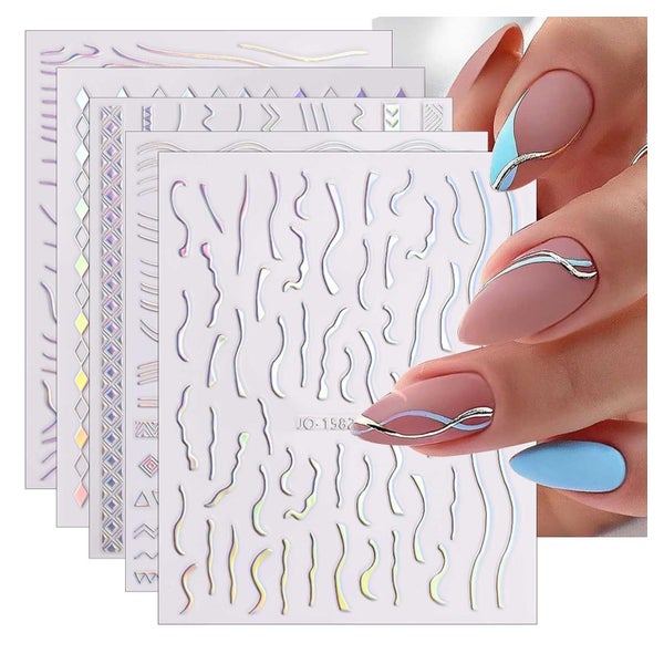 Nagelsticker Aurora 12 Blatt holografisch selbstklebend Nage 1 St