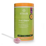BitterLiebe - 3-in-1 Darm Komplex - Darmkur Pulver mit 9g Ballaststoffen & 6 Mrd. Darmbakterien - Darmflora aufbauen, Darmgesundheit - L-Glutamin, Akazienfaser & Inulin 1 x 480 g