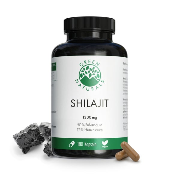 GREEN NATURALS Shilajit 1300 mg hochdosiert vegan 180 St