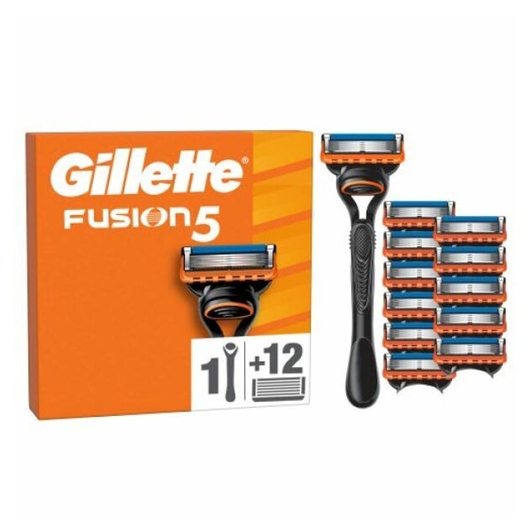 Gillette Fusion5 Rasierer für Männer, 1 Gillette Rasierer, 12 Ersatzklingen 1 St